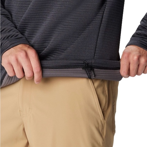 New Columbia PFG Mens Bonefish Quarter Zip Ribbed Pullover Gray Size Small NWT - Picture 5 of 5